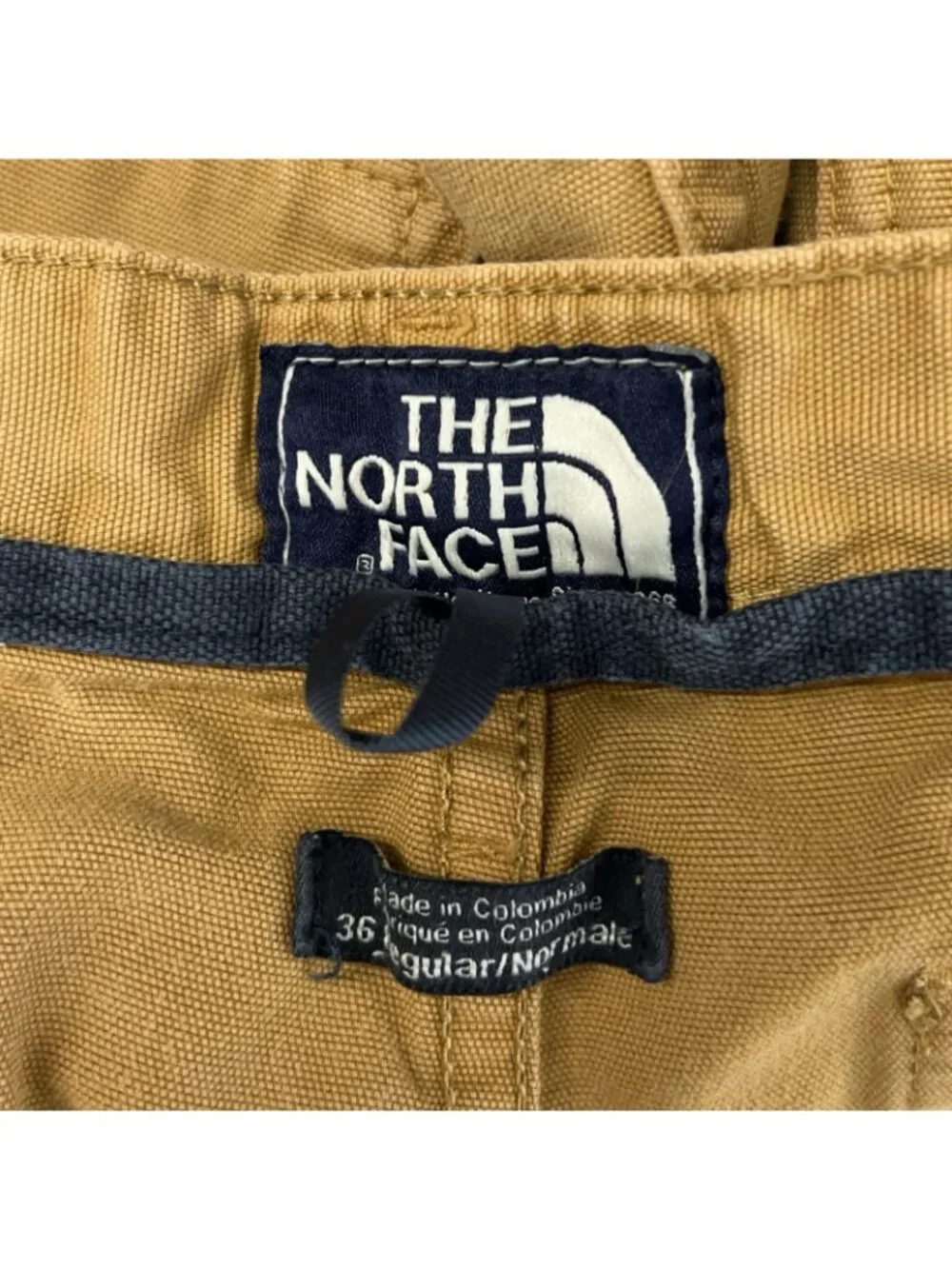 VTG The North Face Cotton Ripstop Cargo Shorts Men's 36R  Gold Hiking Camping